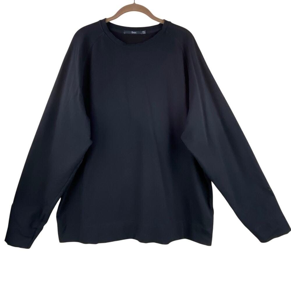 Ibex Black Sweatshirt Size XXL Organic Cotton Merino Wool